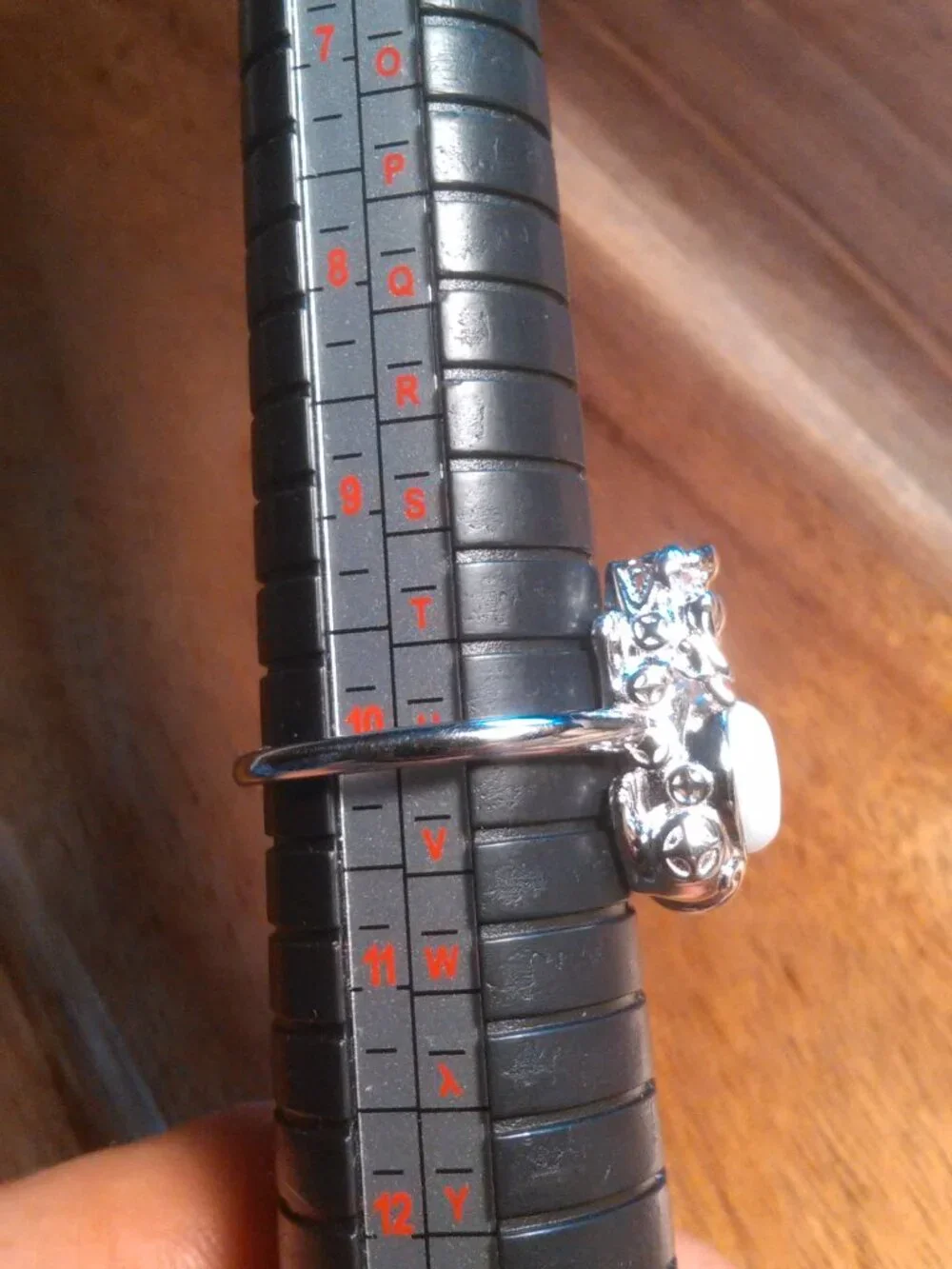 Natural White Jade Sterling Silver Dragon Ring (Size 10)
